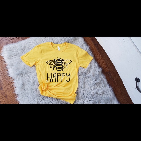 ☀️SALE☀️ LAST L 🐝 BE Happy graphic tee - Picture 5 of 8